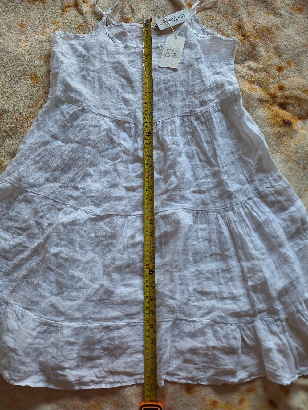 Valentina Naldi PUROLINO NWT White Italian Linen Tiered Dress S - Picture 5 of 8